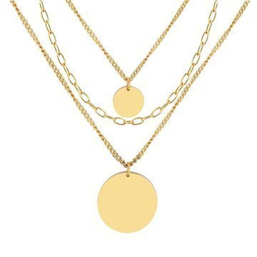 Naszyjnik STAL SZLACHETNA POZŁACANA potrójny kółko