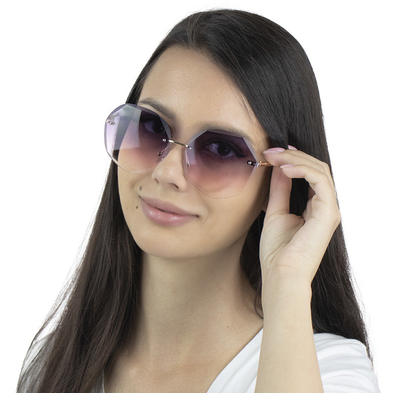 OKULARY przeciwsłoneczne damskie FIOLETOWE szkła