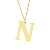 NASZYJNIK damski POZŁACANY 24k litera N duża