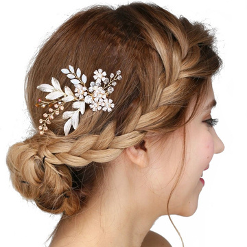 OZDOBA do włosów ŚLUBNA grzebyk CYRKONIE złota
