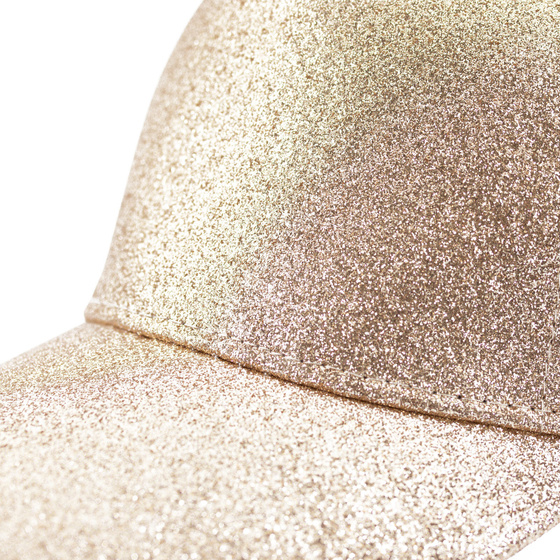 CZAPKA z daszkiem bejsbolówka NA KUCYK brokat DAMSKA z siatką