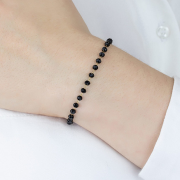 BRANSOLETKA koraliki STAL SZLACHETNA POZŁACANA