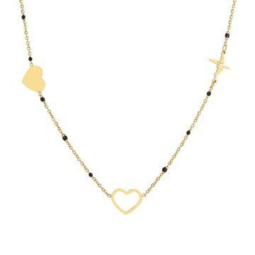 Naszyjnik linia życia STAL SZLACHETNA POZŁACANA