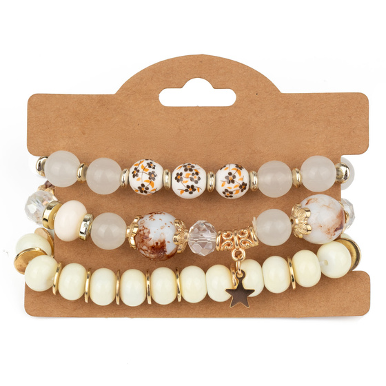 ZESTAW BRANSOLETEK koraliki chwost gwiazdka KOMPLET 3 SZTUKI