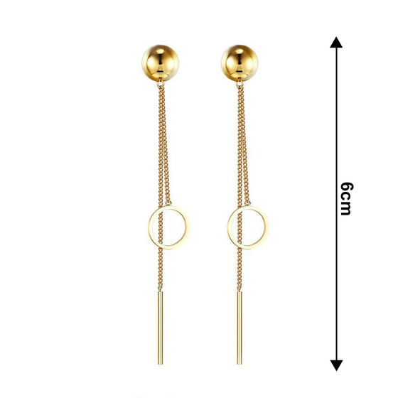 Kolczyki wiszące blaszka STAL SZLACHETNA POZŁACANA