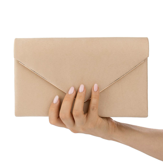 Alessio KOPERTÓWKA Zamszowa TOREBKA damska wizytowa WIECZOROWA