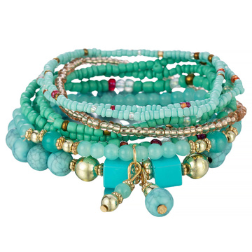 ZESTAW BRANSOLETEK elegancki DAMSKI koraliki