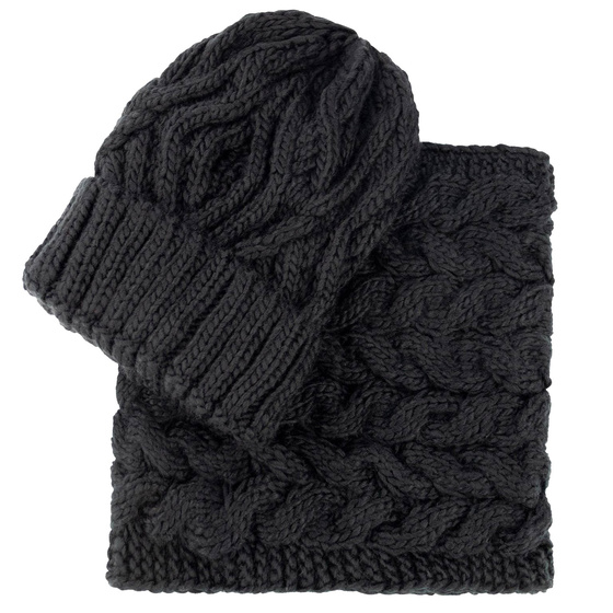 Alessio KOMPLET DAMSKI CZAPKA + KOMIN zimowy CIEPŁY