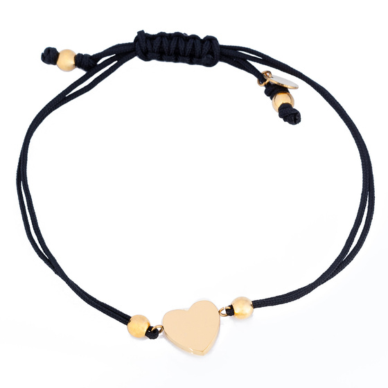 BRANSOLETKA serce STAL SZLACHETNA POZŁACANA