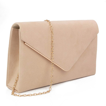 Alessio KOPERTÓWKA Zamszowa TOREBKA damska wizytowa WIECZOROWA