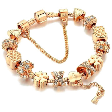 Bransoletka ZŁOTA charms KLUCZYK modułowa gold