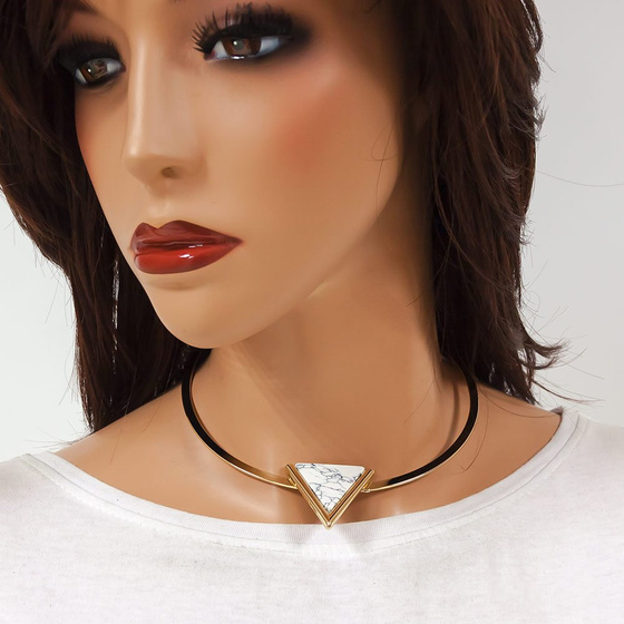 Choker NASZYJNIK wąski biały I