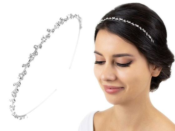 OPASKA DO WŁOSÓW ślubna CYRKONIE srebrna OZDOBA