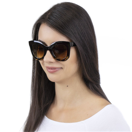 OKULARY DAMSKIE kocie przeciwsłoneczne PANTERKOWE