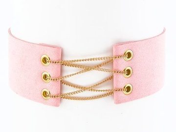 Choker NASZYJNIK przeplatany jasny różowy