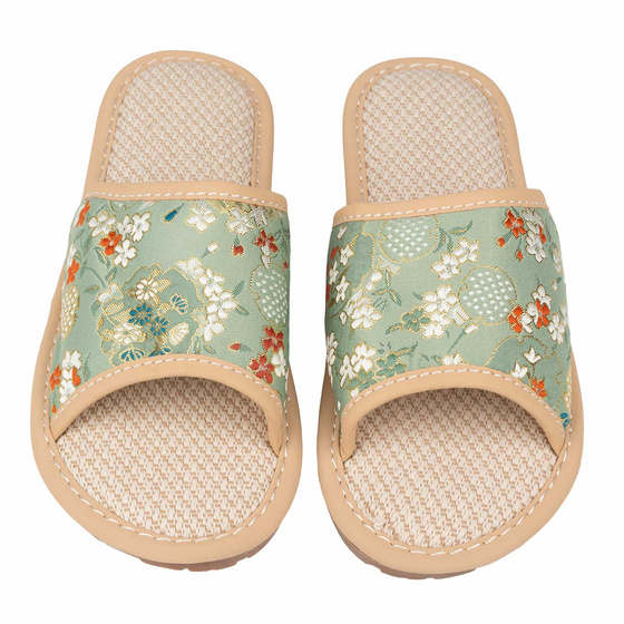 KAPCIE damskie Alessio domowe KWIATY Lekkie Miękkie FOLK r. 38-39