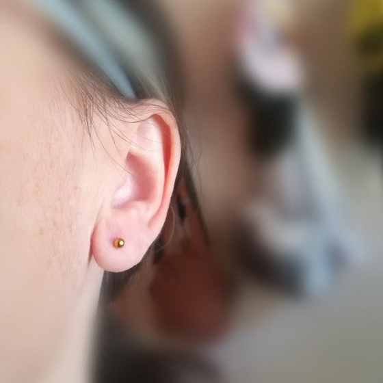 KOLCZYKI kulki STAL SZLACHETNA POZŁACANA 0,3 cm