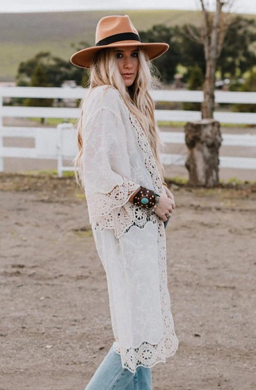 NARZUTKA boho plażowa PAREO długa BIAŁA