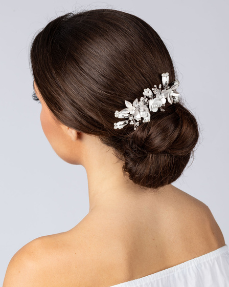 OZDOBA do włosów kwiatki GRZEBYK perełki ŚLUBNA