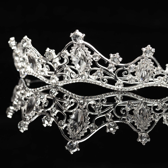 OZDOBA do włosów ŚLUBNA srebrna DIADEM korona