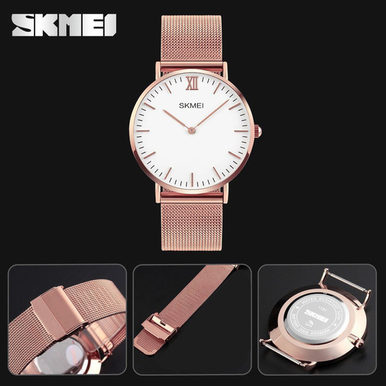 Zegarek SKMEI 1181 bransoleta MESH rose gold