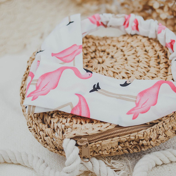 OPASKA DO WŁOSÓW biała NA GUMCE flaming TURBAN