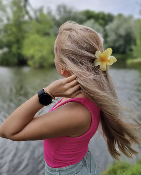 KLAMRA szczęka duża SPINKA do włosów KWIAT kwiatek HAWAJSKA KWIAT PLUMERII