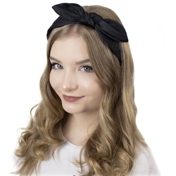 OPASKA DO WŁOSÓW czarna KOKARDA pin up WĘZEŁ