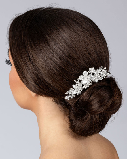 OZDOBA do włosów ŚLUBNA kwiatki cyrkonie GRZEBYK