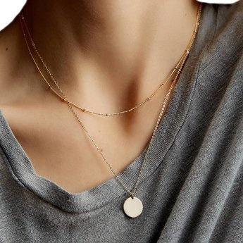 Naszyjnik kuleczki STAL SZLACHETNA POZŁACANA