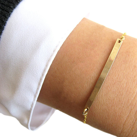 Bransoletka STAL SZLACHETNA POZŁACANA blaszka