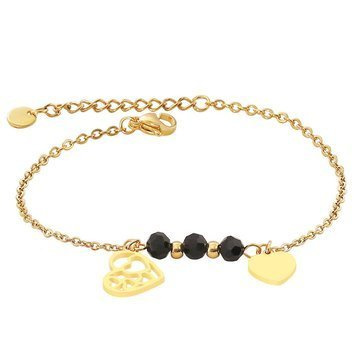 Bransoletka STAL SZLACHETNA POZŁACANA koraliki