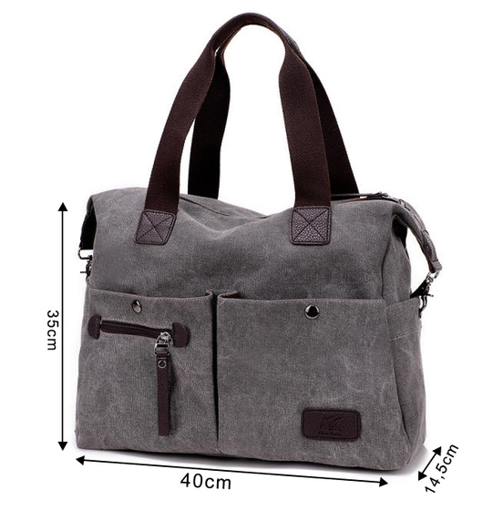 TORBA na ramię DUŻA podróżna miejska WOREK SHOPPER pojemna