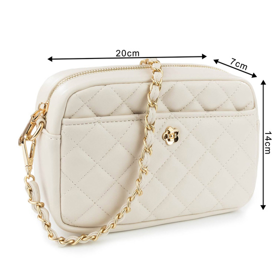 Alessio TOREBKA Damska CROSSBODY PIKOWANA na ramię łańcuszek QUILTED