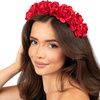 OPASKA WIANEK na głowę czerwony KWIATY regionalny FOLK