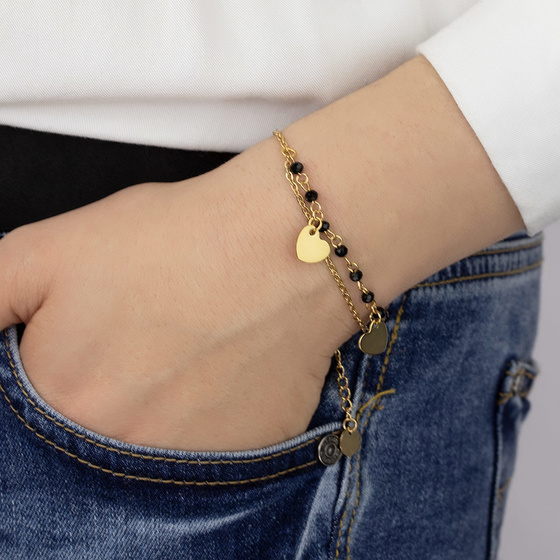 Bransoletka podwójna STAL SZLACHETNA POZŁACANA