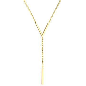 NASZYJNIK długi krawatka STAL SZLACHETNA POZŁACANA