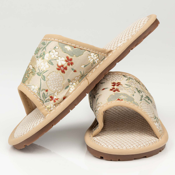 KAPCIE damskie Alessio domowe KWIATY Lekkie Miękkie FOLK r. 38-39