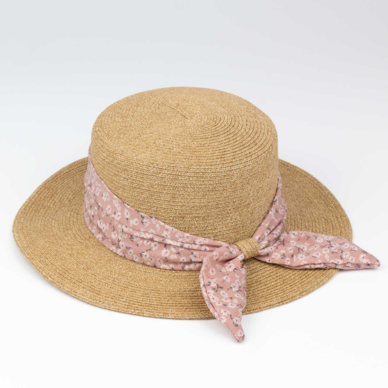 KAPELUSZ DAMSKI Alessio słomkowy boho lato plaża KOKARDA słomiany