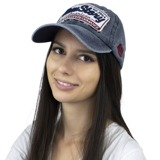 Czapka z daszkiem kaszkietówka VINTAGE bejsbolówka męska JEANS