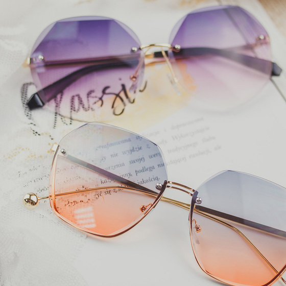 OKULARY przeciwsłoneczne damskie FIOLETOWE szkła