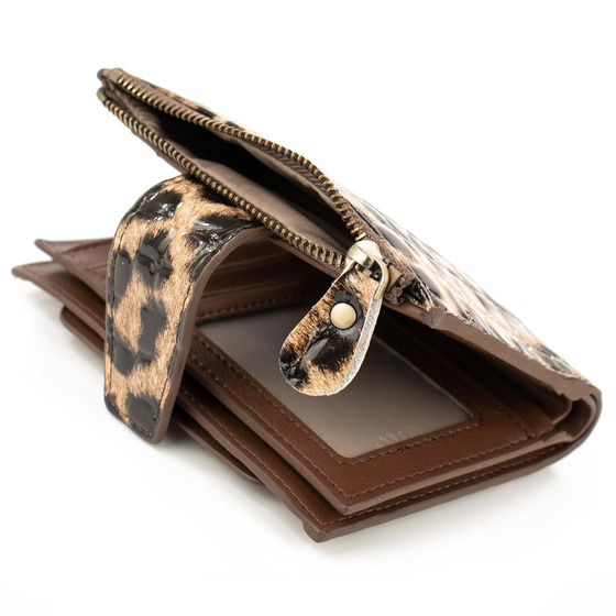 Alessio PORTFEL damski PANTERKA SKÓRA NATURALNA Pudełko PREZENTOWE