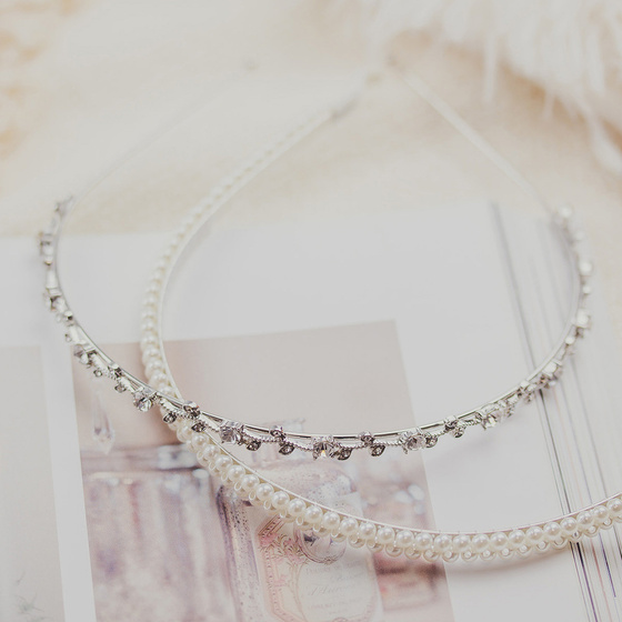 OZDOBA ŚLUBNA do włosów OPASKA perełki biała ŚLUB