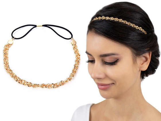 OPASKA DO WŁOSÓW skręt ZŁOTA na gumce