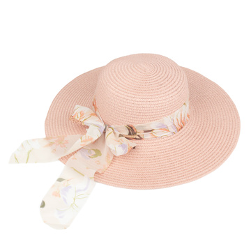 KAPELUSZ plażowy Alessio DAMSKI SŁOMKOWY kokarda letni SŁOMIANY DUŻE RONDO