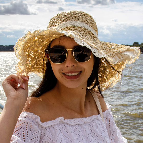 KAPELUSZ słomkowy boho lato plaża DAMSKI duże rondo KOKARDA słomiany