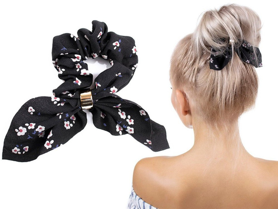 GUMKA do włosów APASZKA frotka SCRUNCHIES czarna