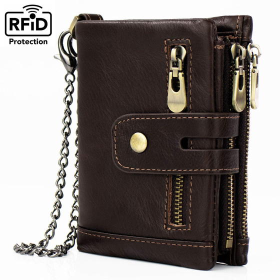 Alessio PORTFEL MĘSKI SKÓRA NATURALNA Block Kart RFID Pudełko PREZENTOWE