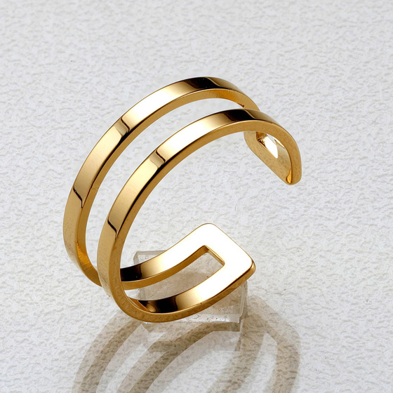 Pierścionek damski złoty STAL SZLACHETNA POZŁACANA