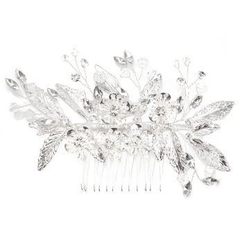 OZDOBA DO WŁOSÓW srebrna ŚLUBNA grzebyk CYRKONIE